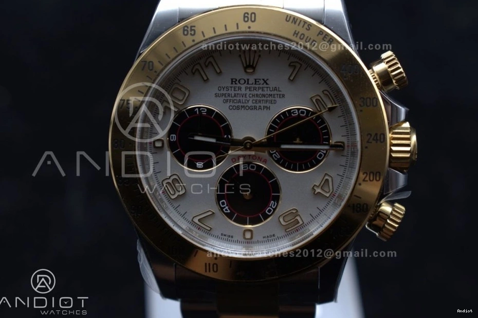 Bracelet Best V2 Daytona SS Clean 1:1 YG Edition Arabic Markers White on Dial 116503 SA4130 1110